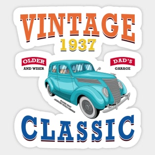 Vintage Classic Car Garage Hot Rod Novelty Gift Sticker